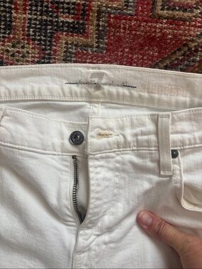 7 For All Mankind Men's White Denim Jeans size 32 straight leg with stretch